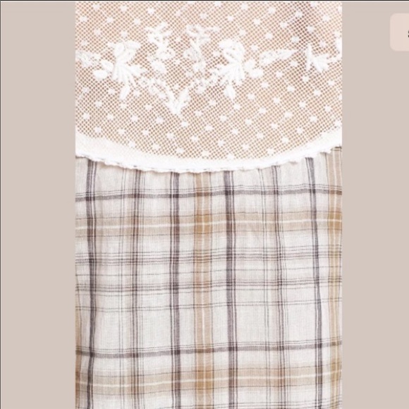 Free People Saddle Up Plaid Lace Yoke Shirt - Picture 6 of 16